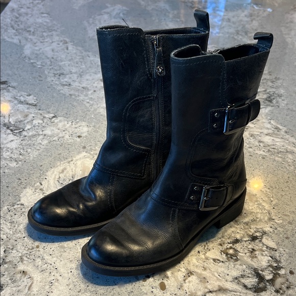 Enzo Angiolini Easinley Distressed Black Leather Moto Boots Size 6 - EUC - Picture 10 of 10